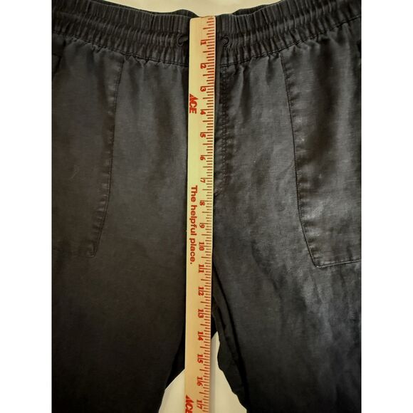 Athleta Size L Retreat Wide Leg Mid Rise Linen Pants Black 851038 Large - Picture 10 of 11